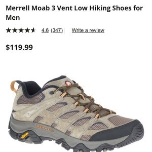 Merrell Moab 3 Vent Low Hiking Shoes Men’s Size 11 - Worn Once Outside